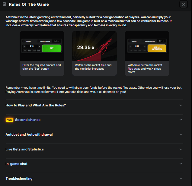 game rules and features